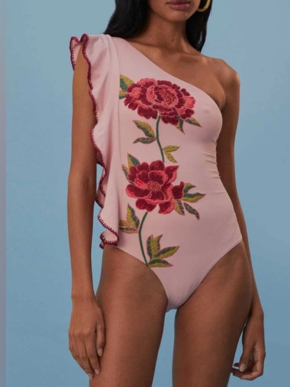 FARM RIO EMBROIDERED SWIMSUIT